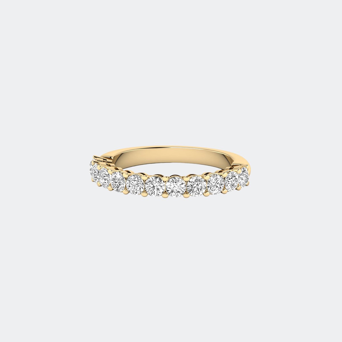 1.20CTW Round Cut Prong Set Half-Eternity Ring