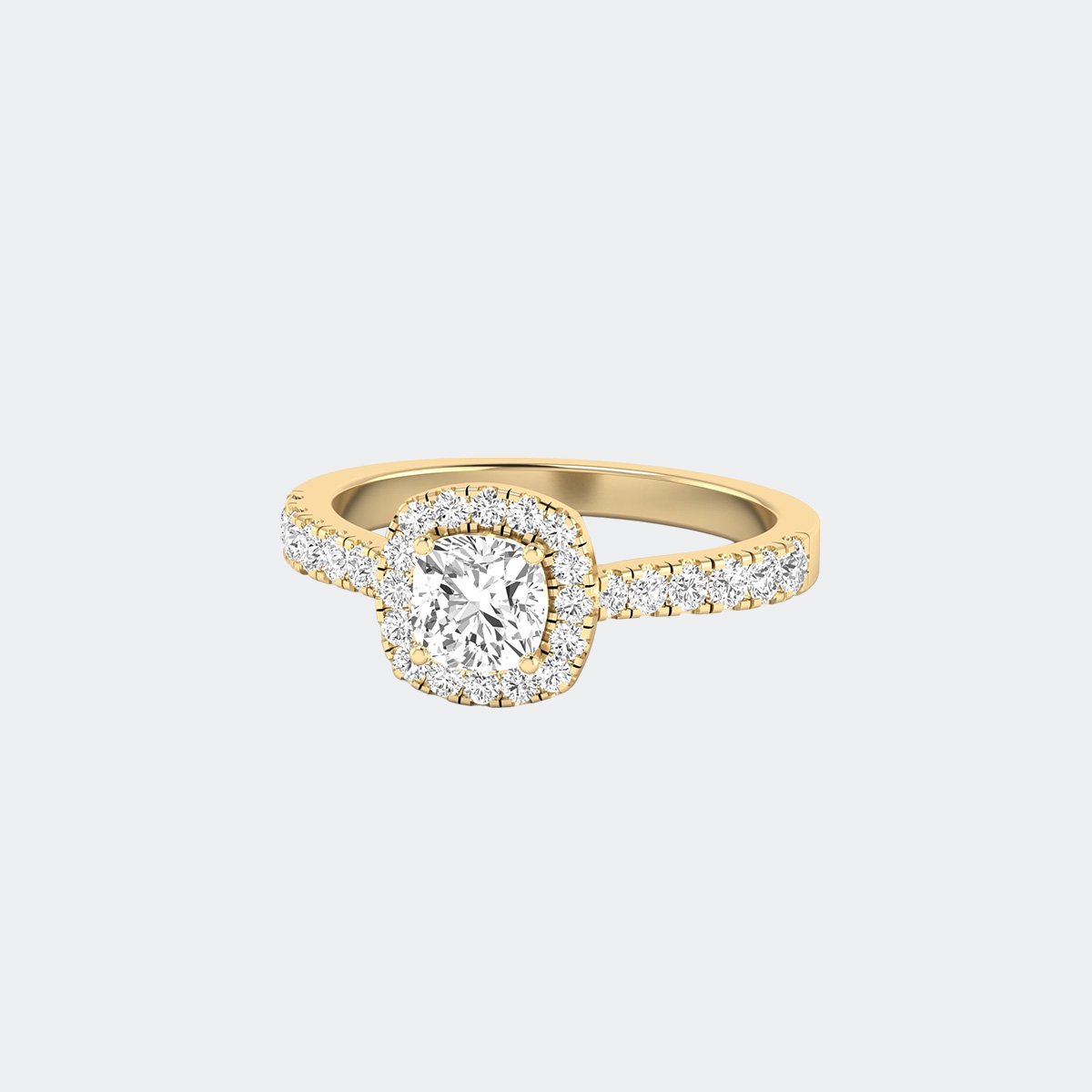 0.30CTW Cushion Solitaire Ring - Cushion Halo Pav?