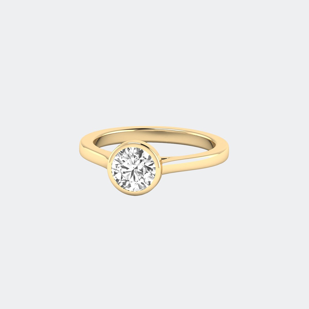 0.70CTW Round Solitaire Ring Bezel Set