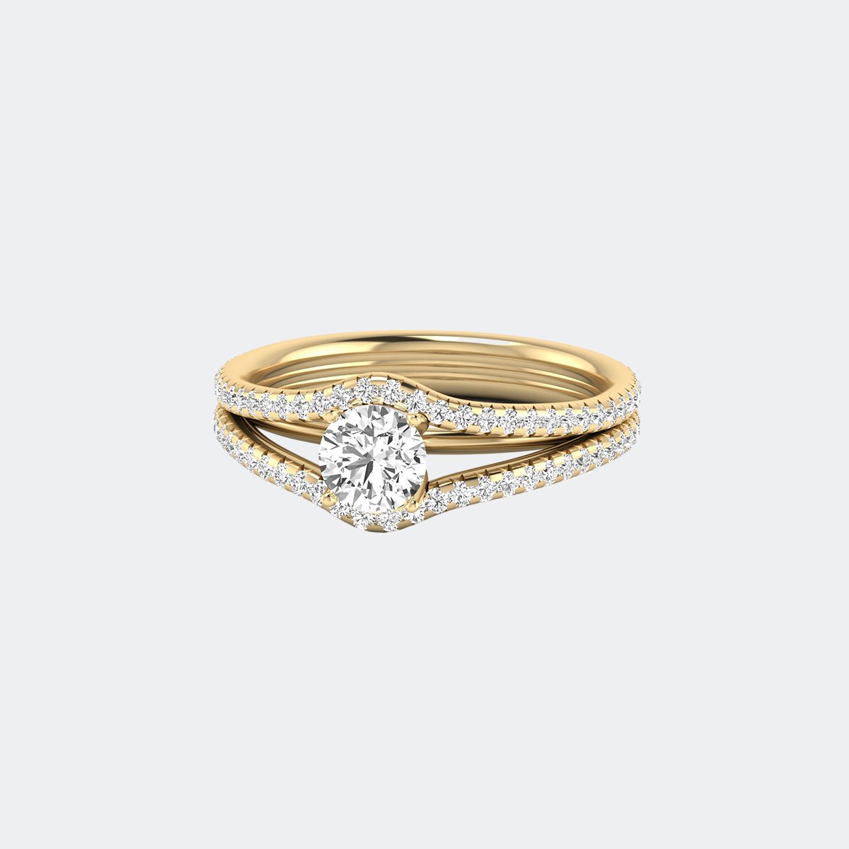1.00CTW Round Solitaire Ring - Split-Shank Pav?
