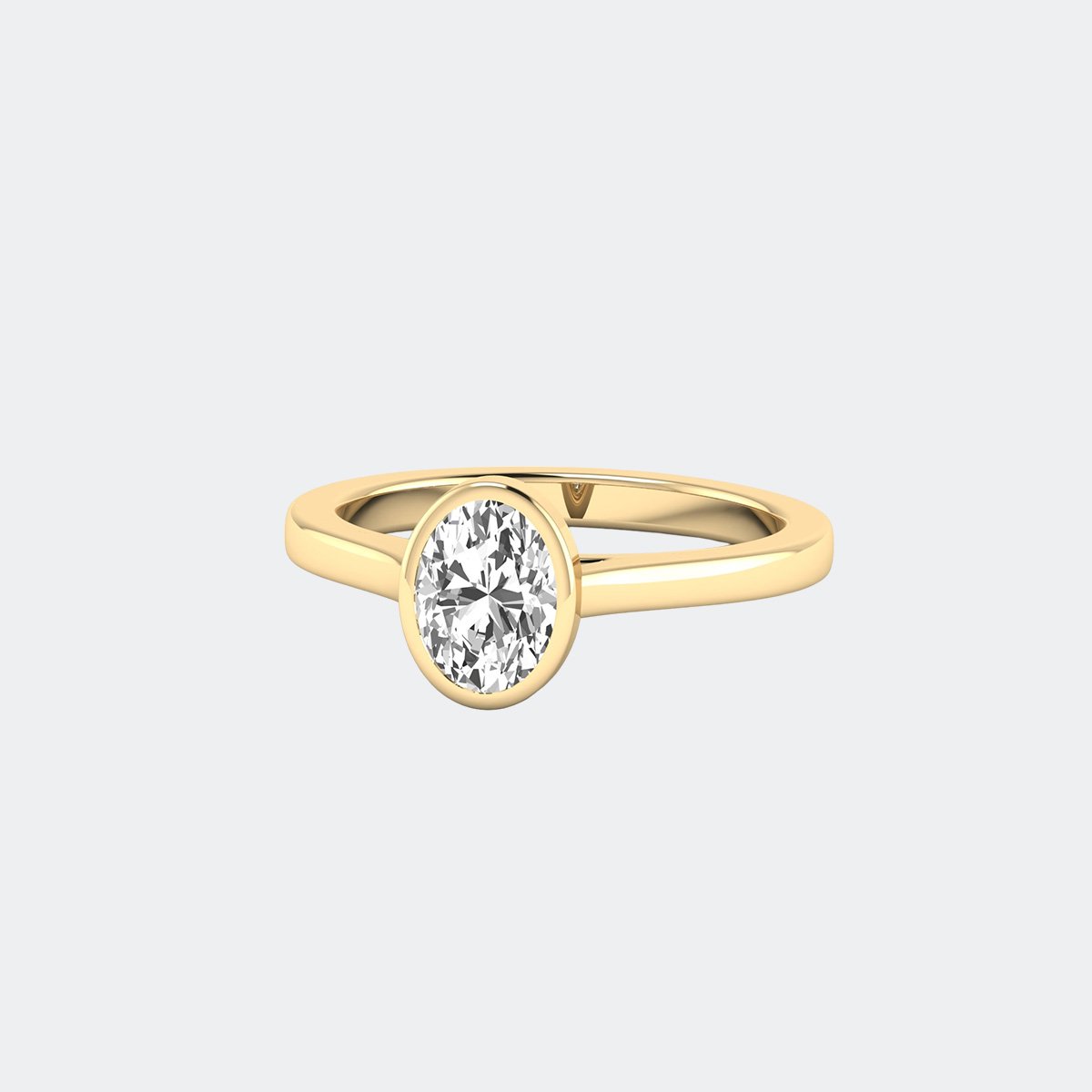0.70CTW Oval Solitaire Ring Bezel Set