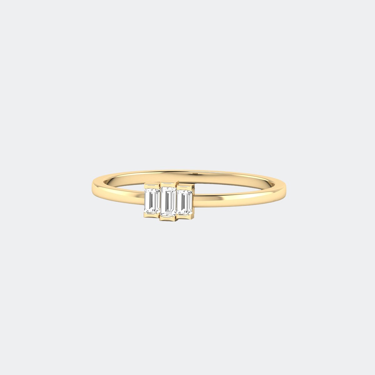 0.20CTW Baguette Solitaire Cluster Setting Minimalist Ring