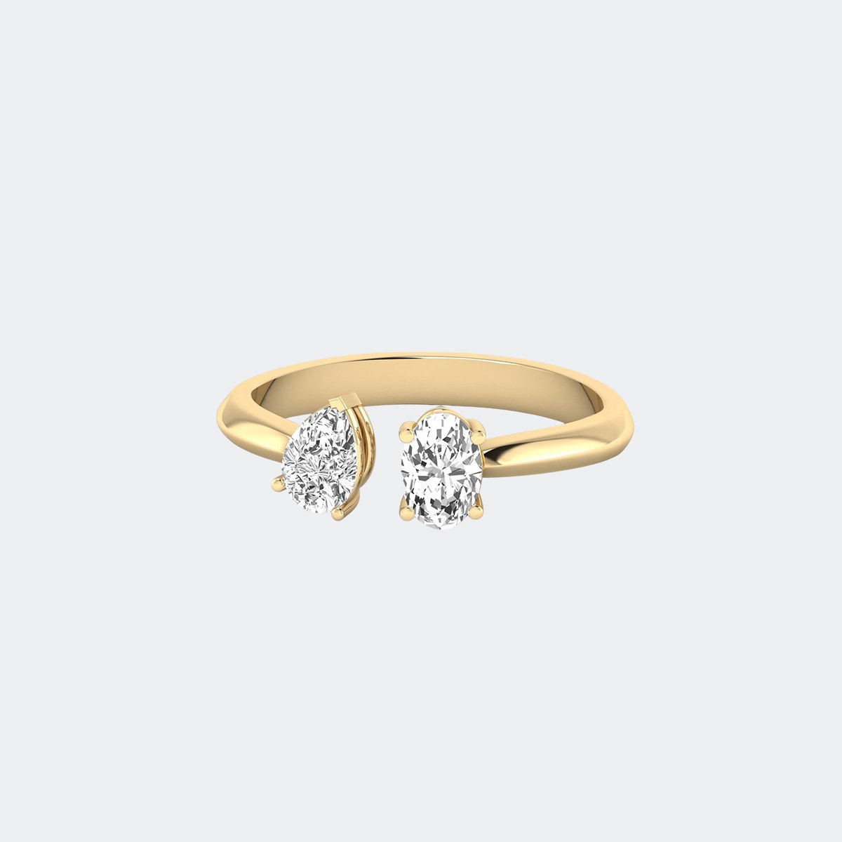 0.75CTW Oval Pear Toi Et Moi Diamond Ring