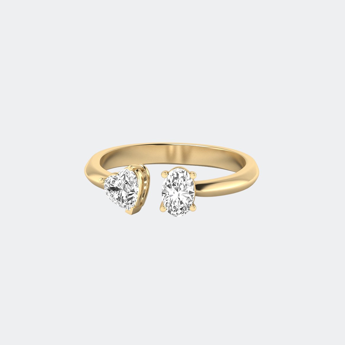 1.00CTW Oval Heart Toi Et Moi Diamond Ring