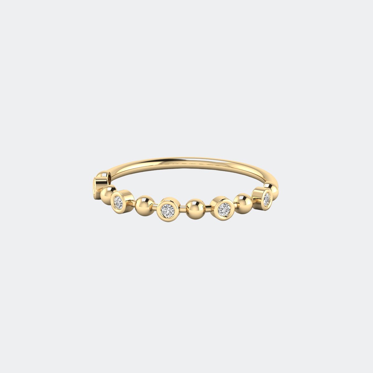 0.25CTW Round Satellite Band Setting Minimalist Ring