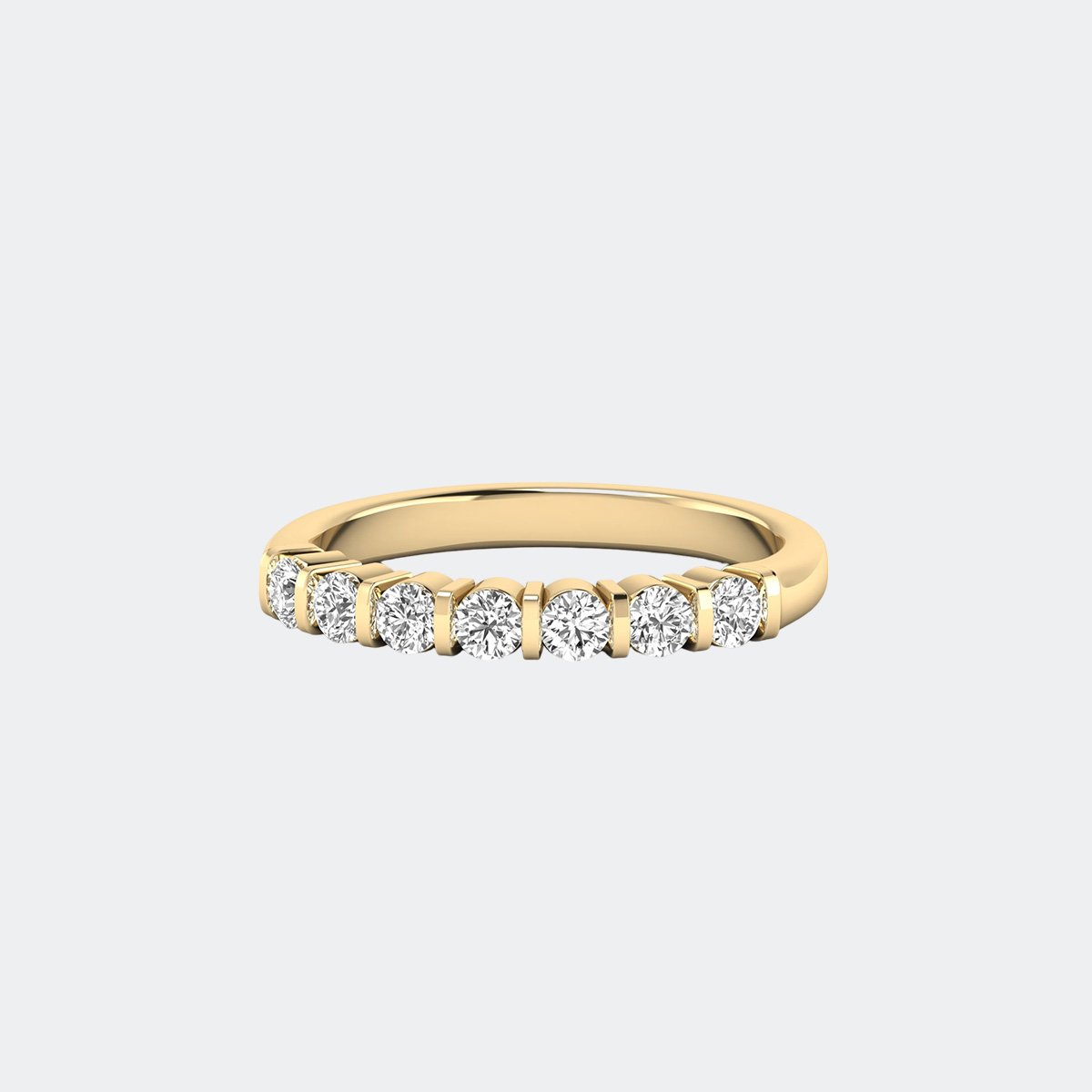 0.55CTW Round Cut Bar Set Half-Eternity Ring