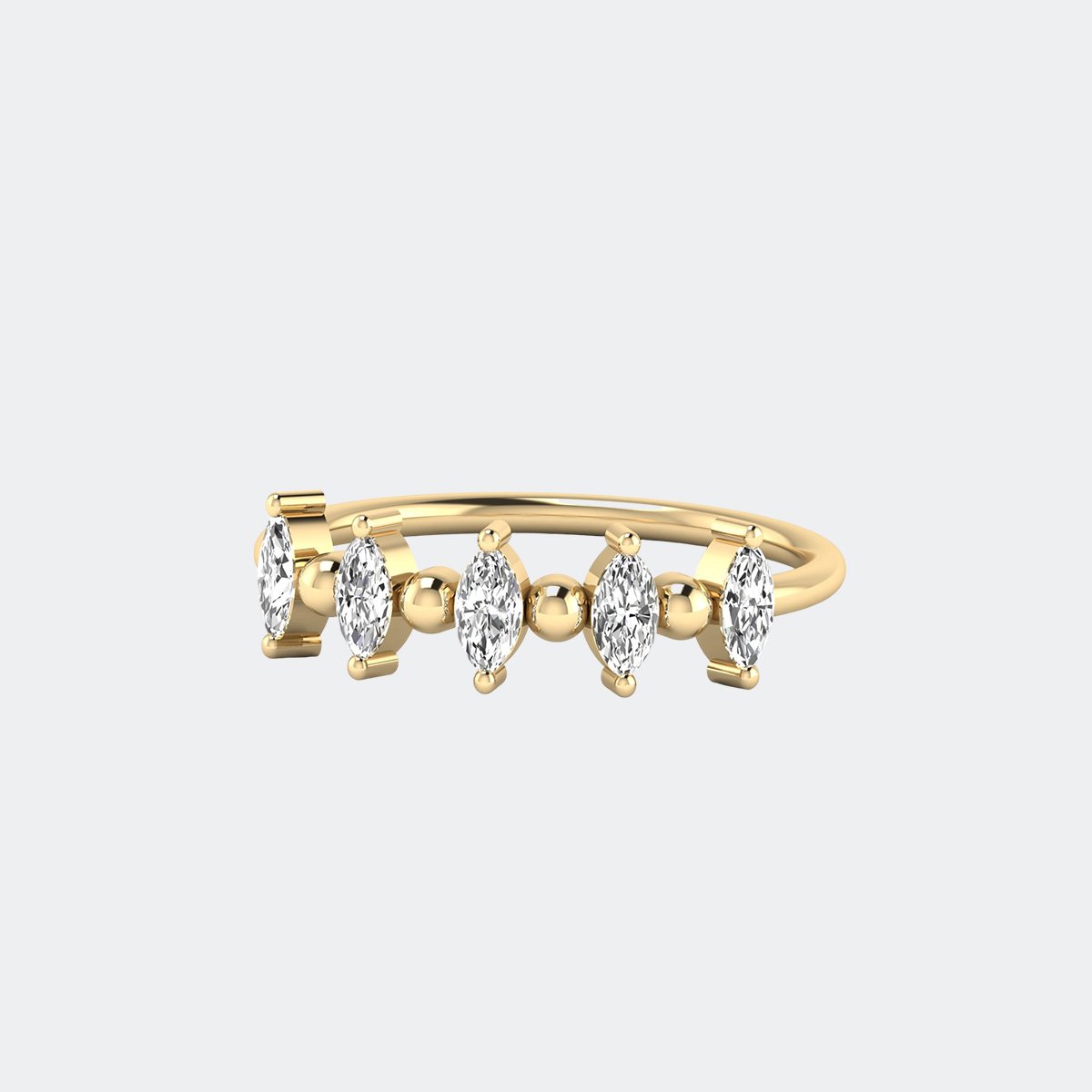 0.50CTW Marquise Staggered Station Setting Minimalist Ring