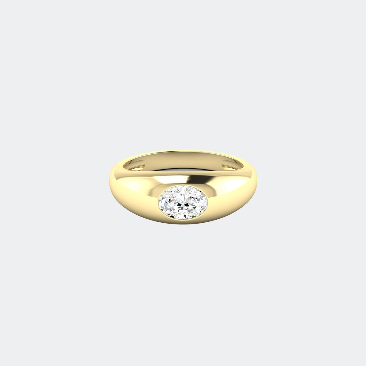 0.50CTW Oval Sleek Dome Band Solitaire Ring