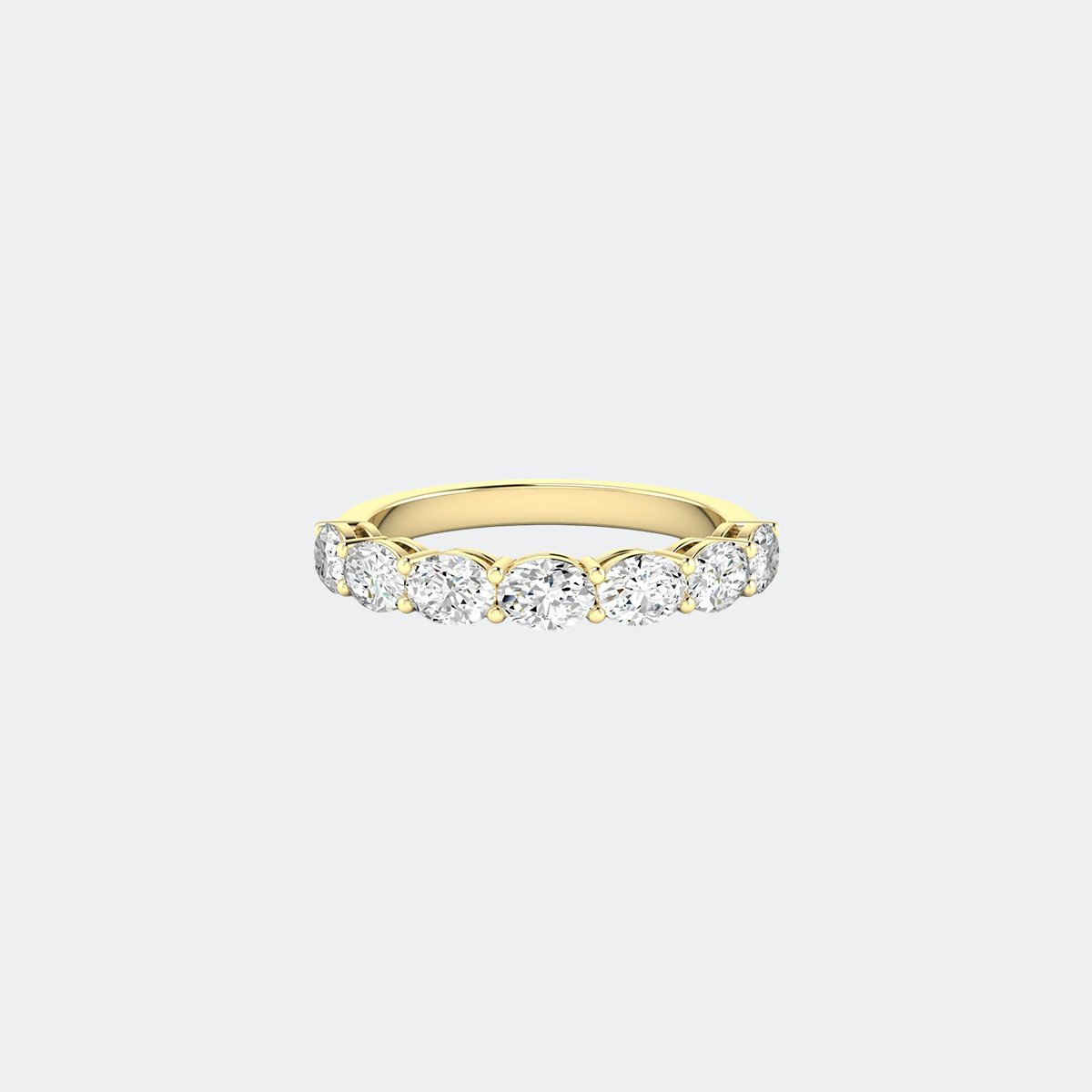 1.00CTW Oval Cut Prong Set Half-Eternity Ring