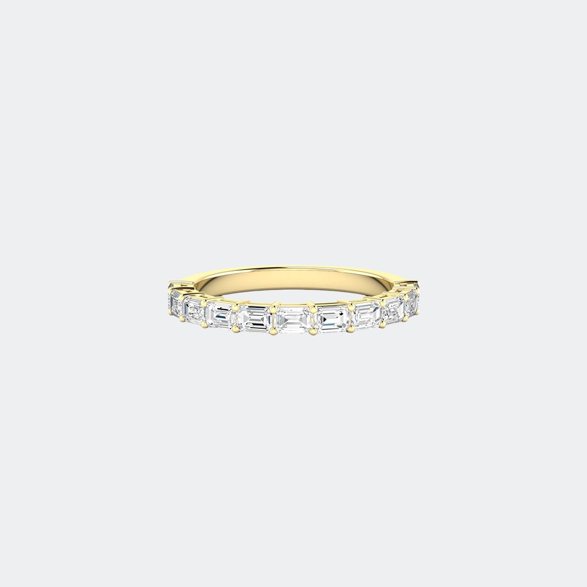1.10CTW Emerald Cut Bar Set Half-Eternity Ring