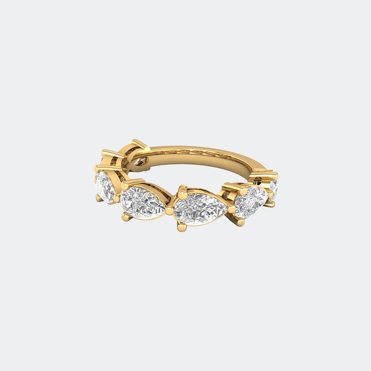 1.00CTW Pear Prong Set Cluster Ring