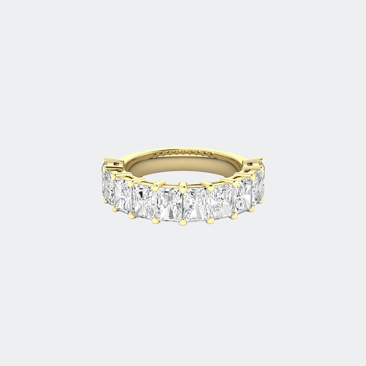 3.00CTW Radiant Cut Prong Set Half-Eternity Ring
