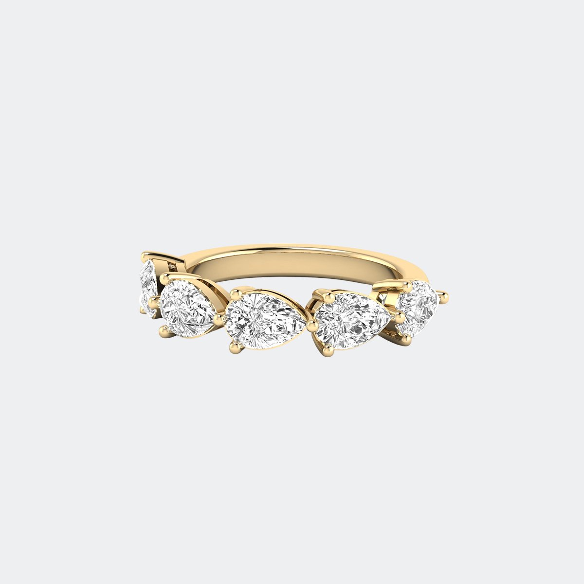 2.50CTW Pear Prong Set Five-Stone Band Ring