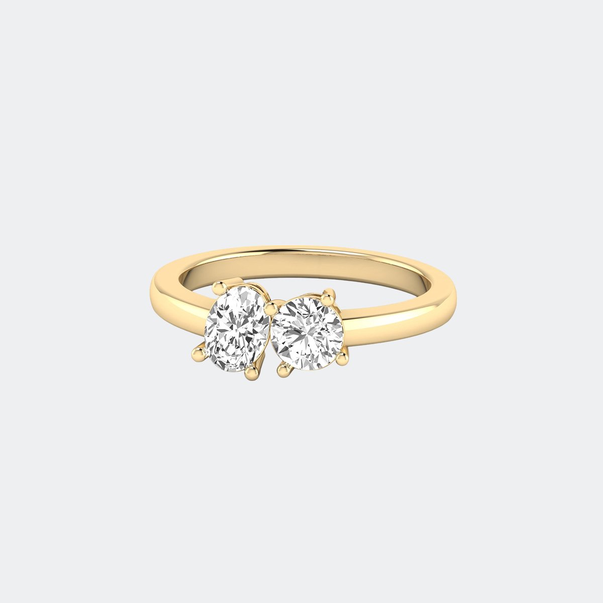 1.00CTW Round Oval Toi Et Moi Diamond Band