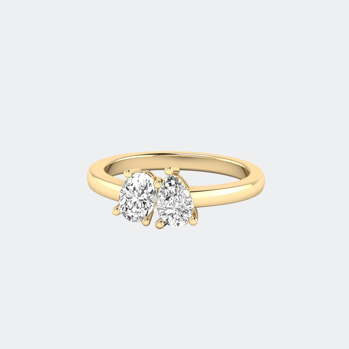 1.00CTW Pear Oval Toi Et Moi Diamond Band