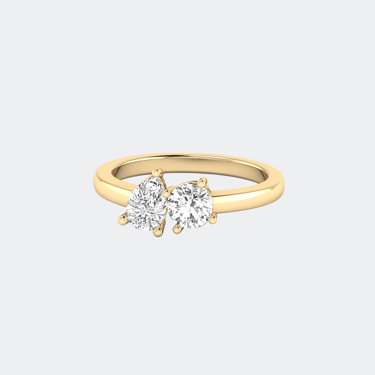 1.55CTW Pear Round Toi Et Moi Diamond Ring
