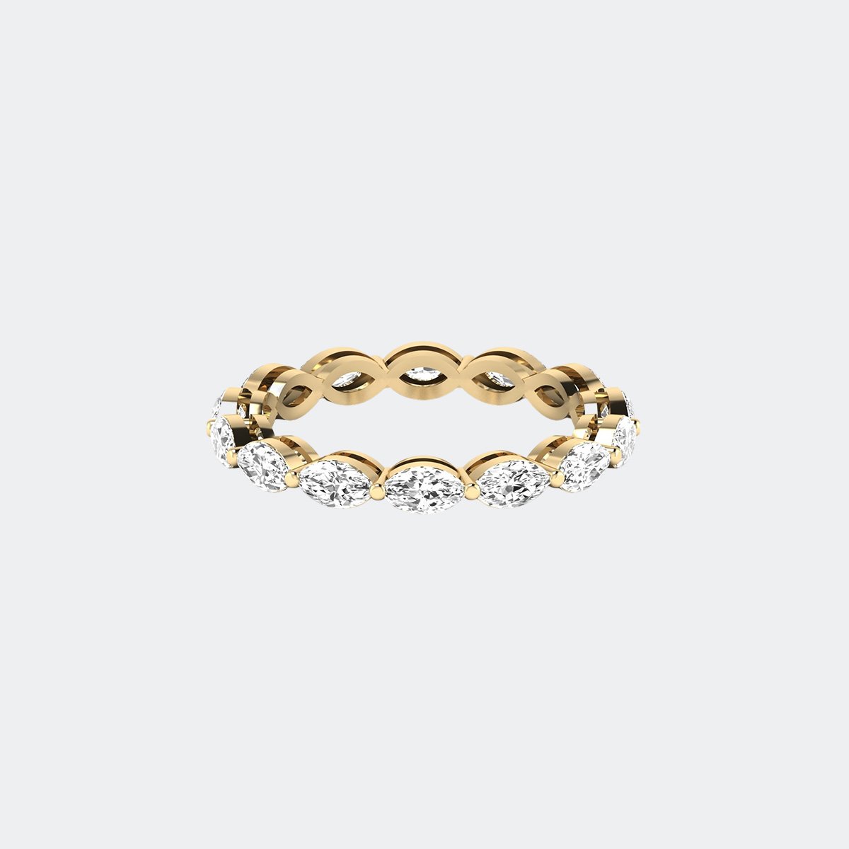 3.00CTW Marquise Cut Prong Set Horizontal Eternity Ring