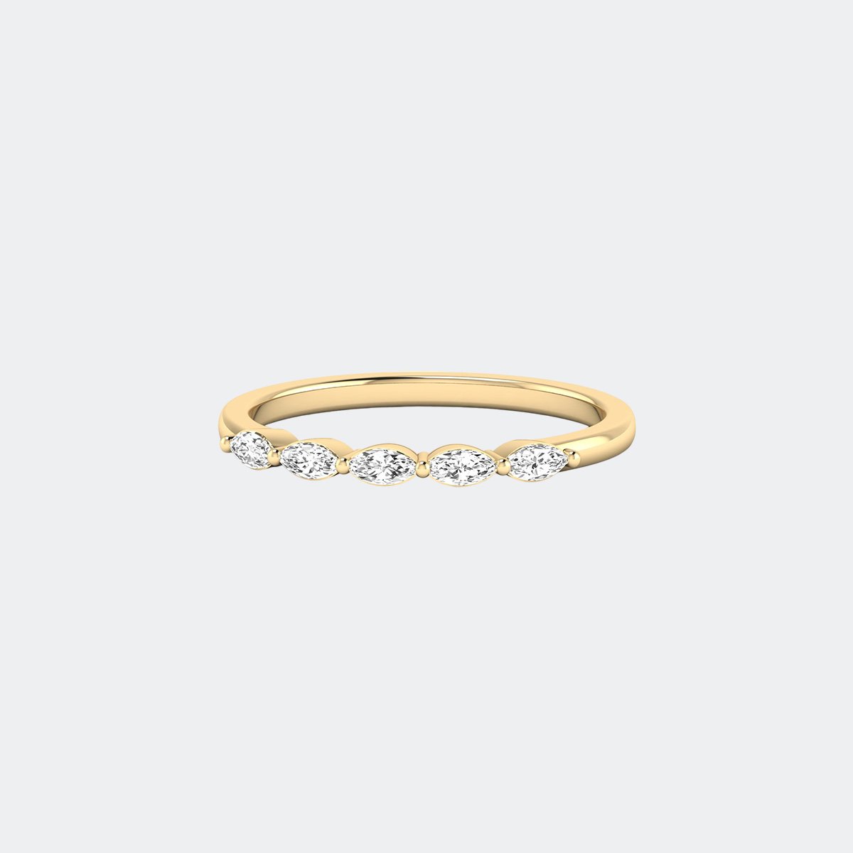 0.25CTW Marquise  Alternating Half Eternity Setting Minimalist Ring