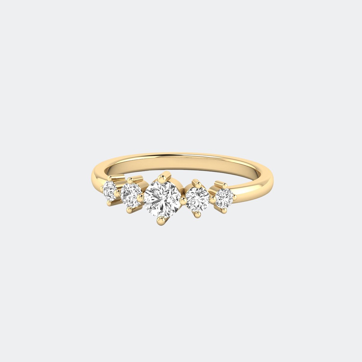 0.50CTW Round Prong Tiara Cluster Setting Minimalist Ring