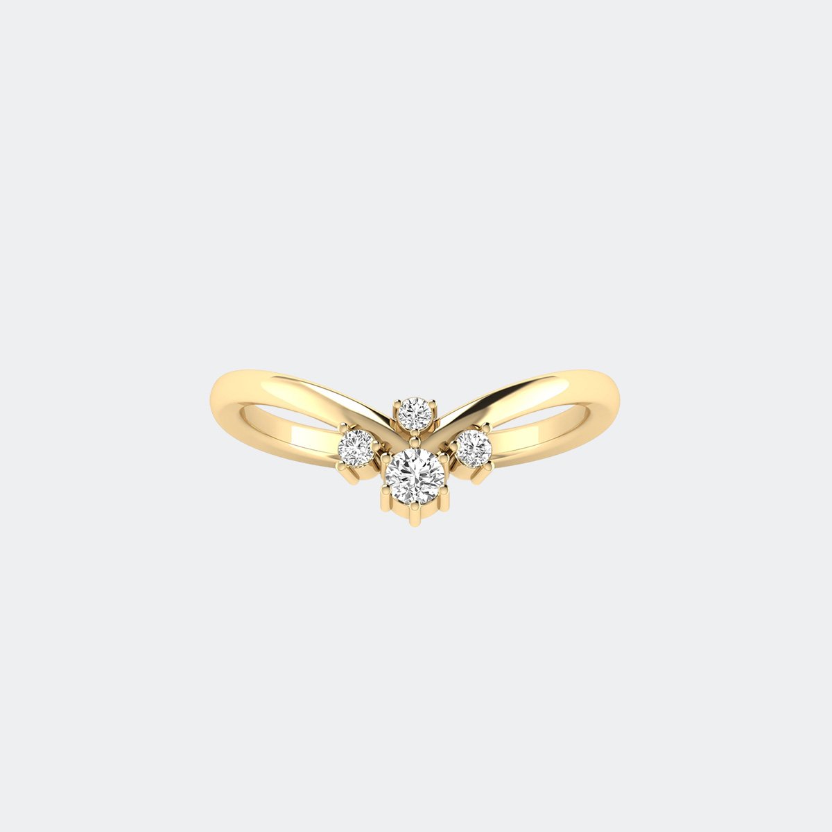 0.20CTW Round Asymmetric Prong Setting Minimalist Ring