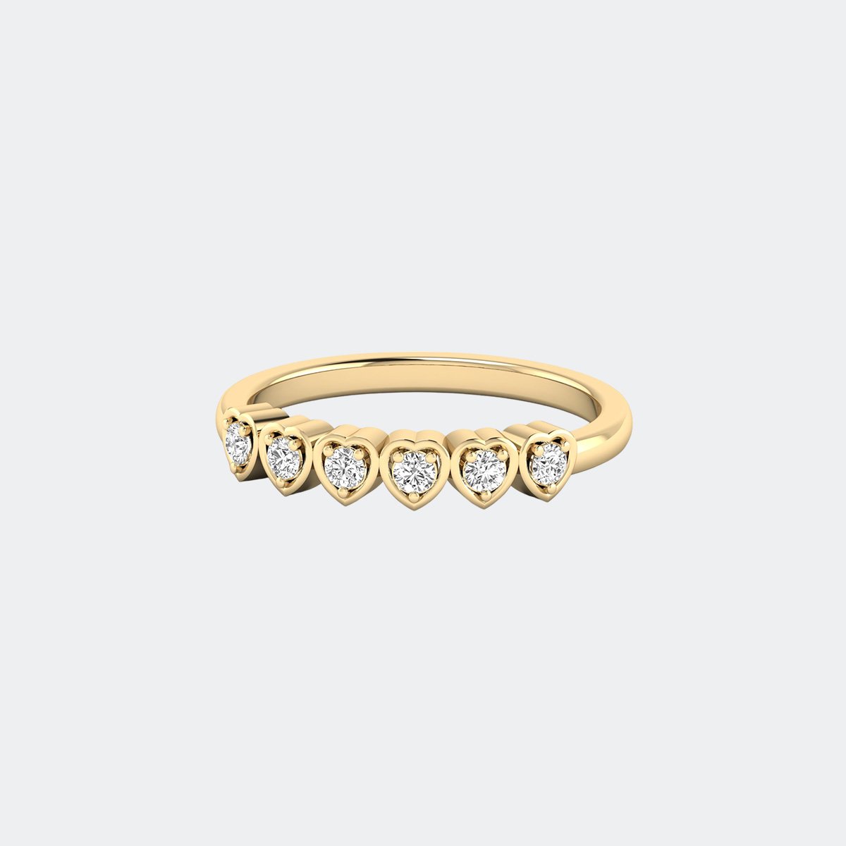 0.25CTW Round Cluster Continuous Bezel Band Setting Minimalist Ring