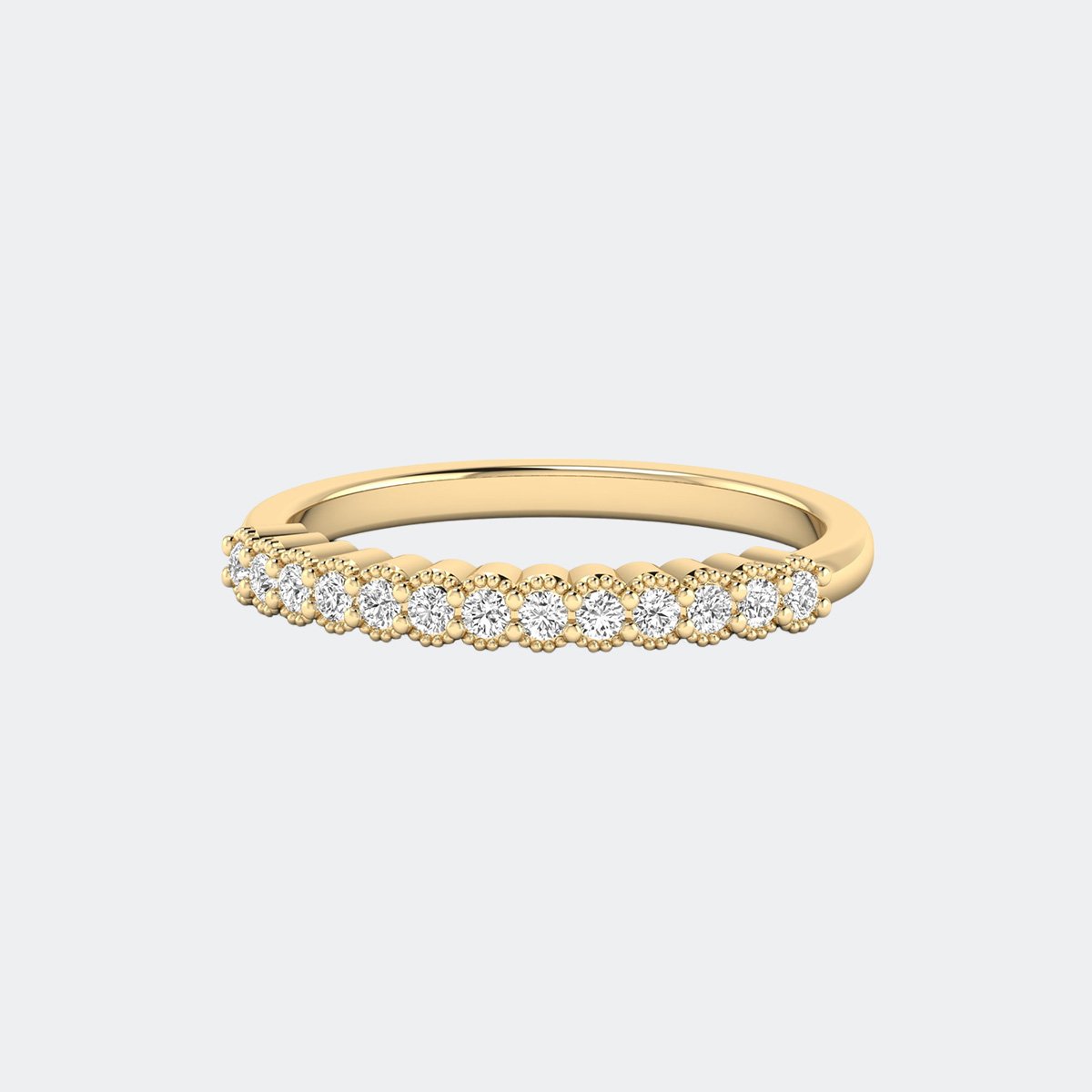 0.20CTW Round Scallop Prong Band Setting Minimalist Ring