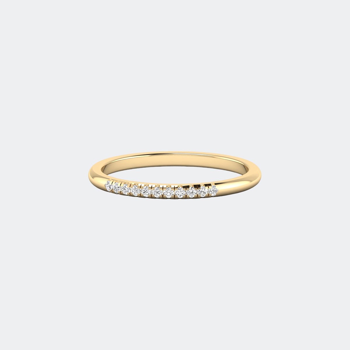 0.10CTW Round Scallop Set Band Setting Minimalist Ring