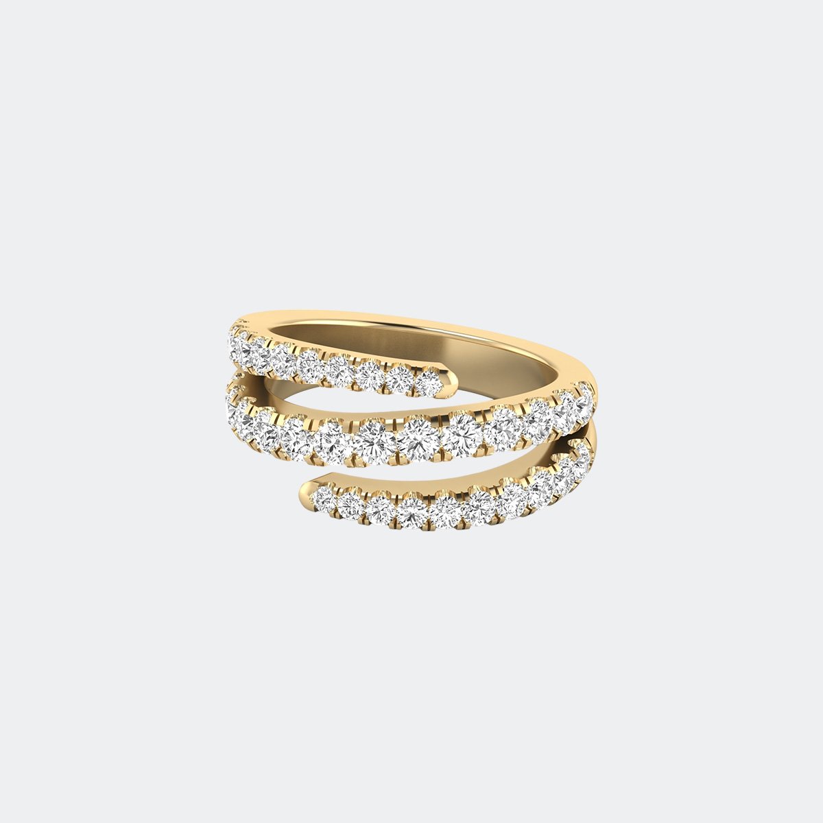 1.50CTW Round Cut Pave Set Double Row Statement Ring