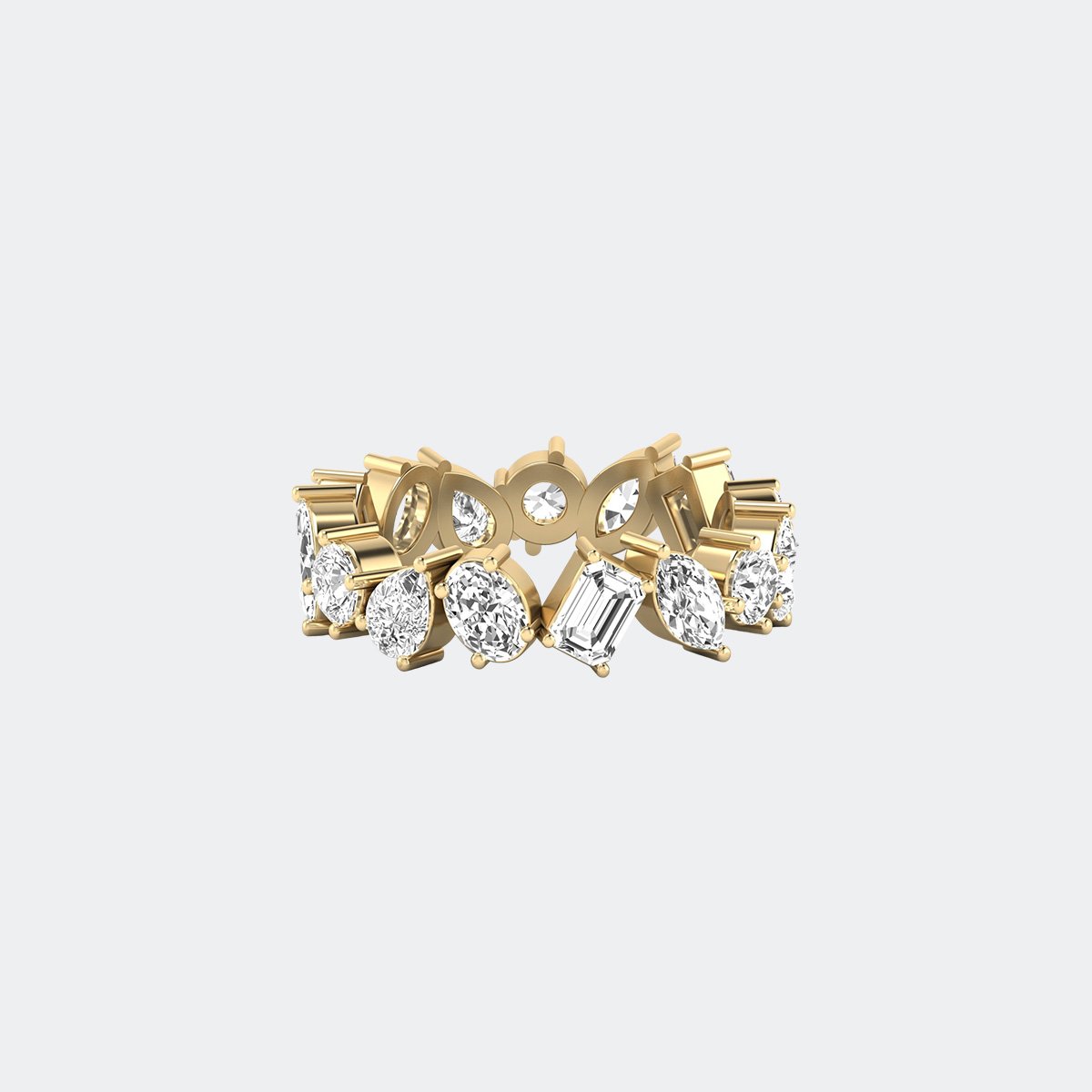 2.25CTW Mixed Shape Prong Set Cluster Eternity Ring