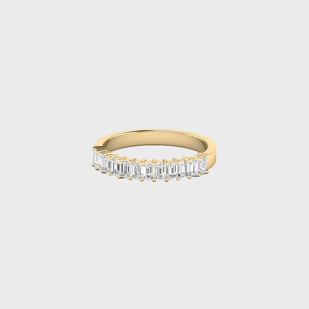 0.85CTW Emerald Cut Prong Set Half-Eternity Ring