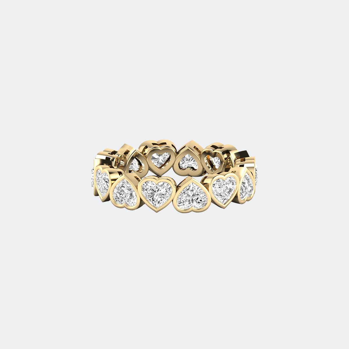 3.50CTW Heart Cut Bezel Set Eternity Ring