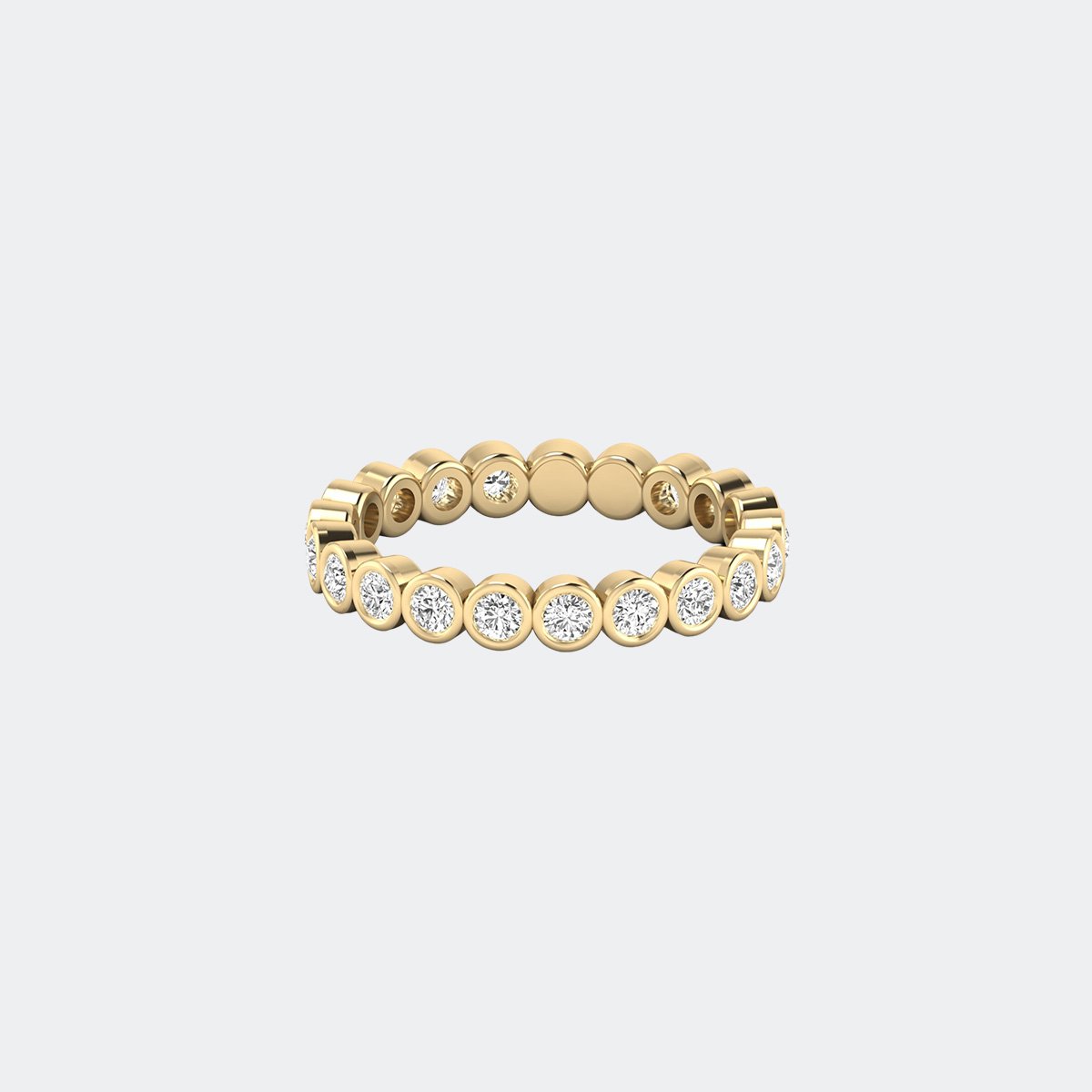 1.35CTW Round Cut Bezel Set Bubble Eternity Ring