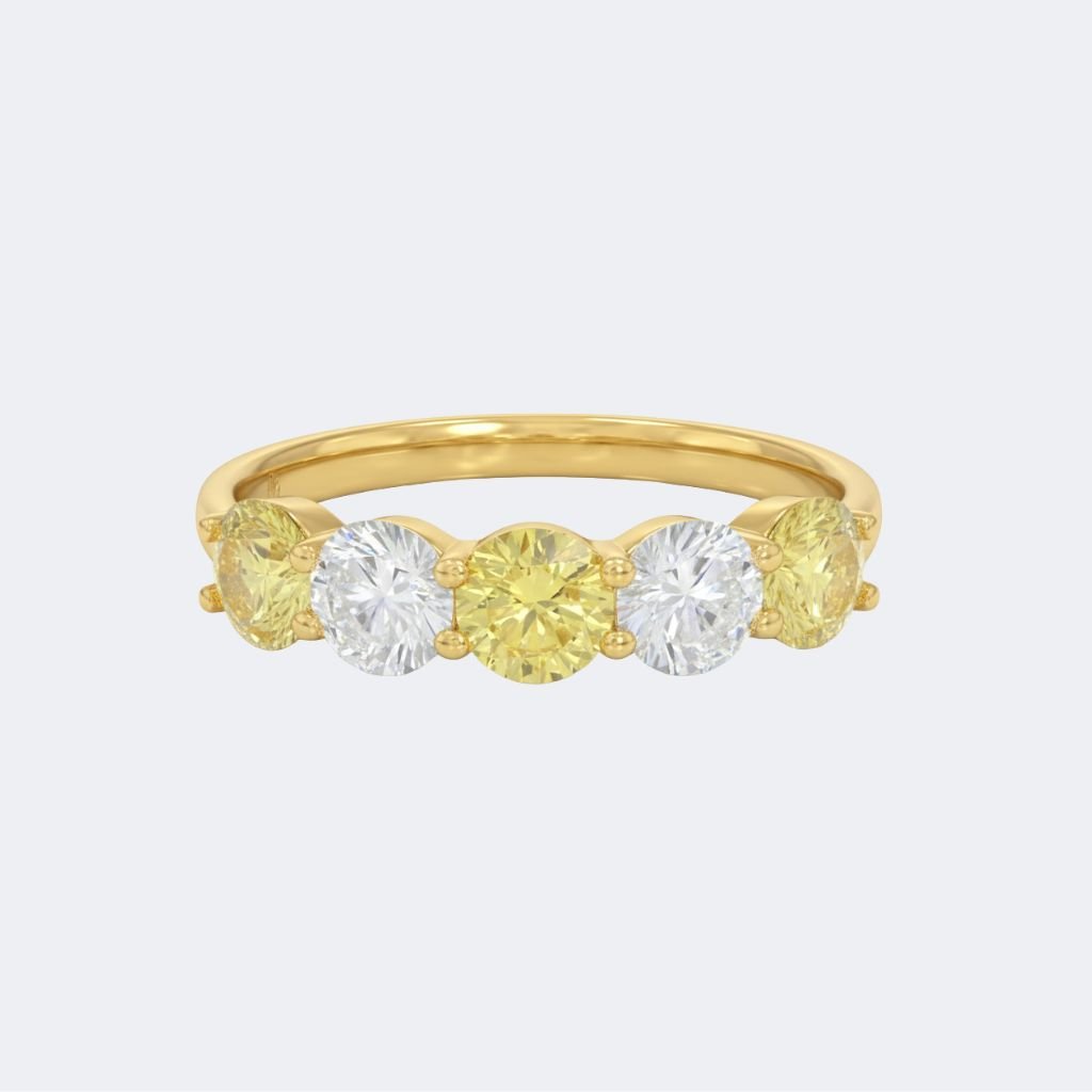 1.50CTW Round Cut Prong Set Five-Stone Band Ring