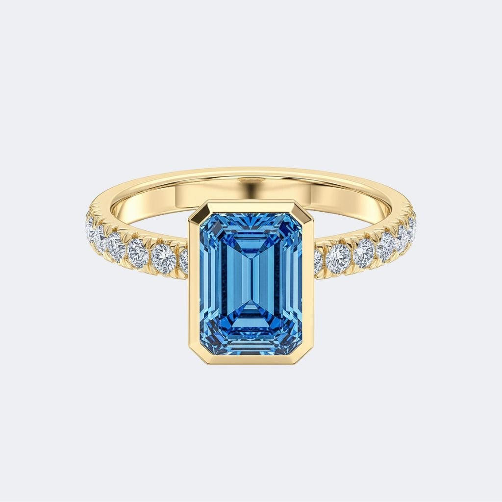 2.50CTW Radiant Cut Solitaire Ring - Bezel Pav? Band