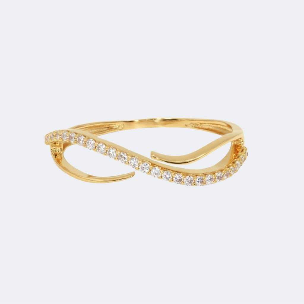 0.20CTW Round Twist Band Pave Setting Minimalist Ring