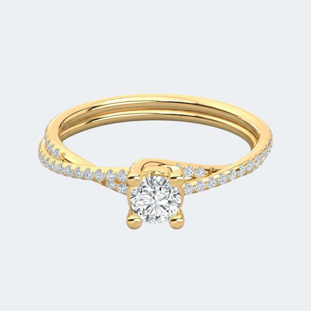0.90CTW Round Solitaire Ring - Asymmetric Twist
