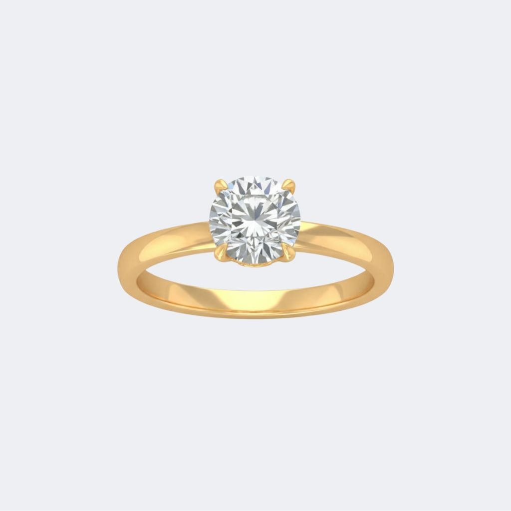 1.85CTW Round Solitaire Ring Classic 4-Prong Comfort Band