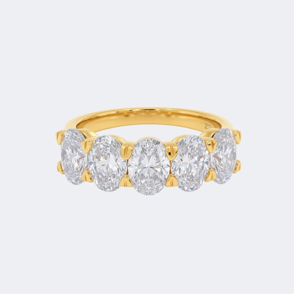 2.75CTW Oval Prong Set Diamond Five-Stone Ring