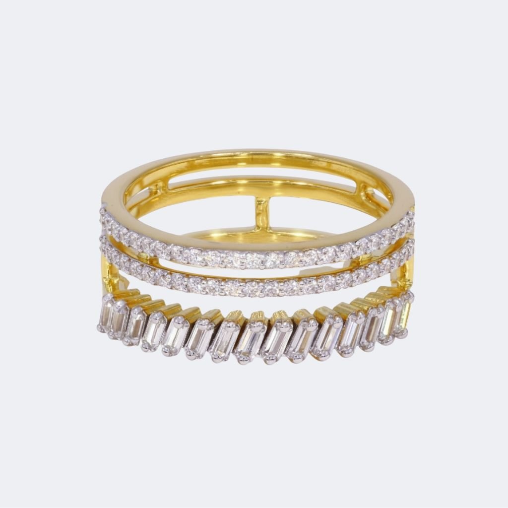 0.75CTW Mixed-Cut Pave Set Diamond Multi-Row Ring