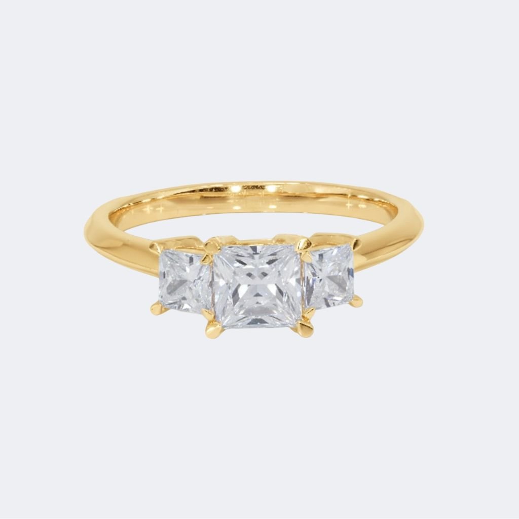 1.00CTW Princess Prong Set Diamond Three-Stone Ring
