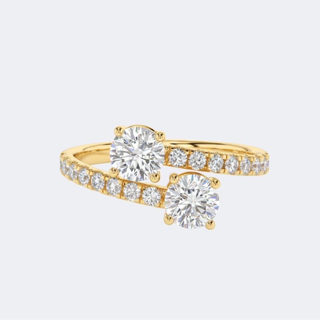 0.90CTW Round Pave Split-Shank Setting Minimalist Ring
