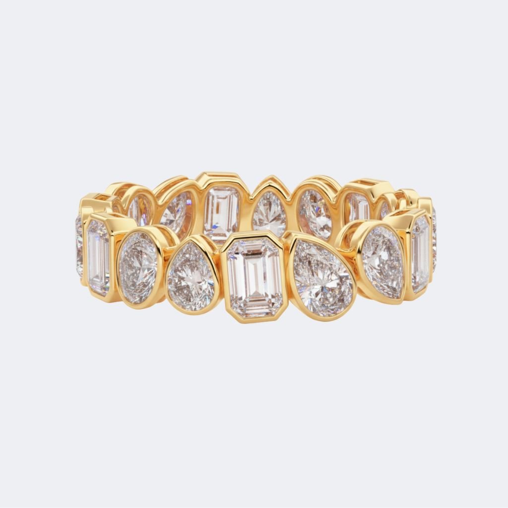 3.25CTW Mixed Cut Bezel Set Diamond Eternity Ring