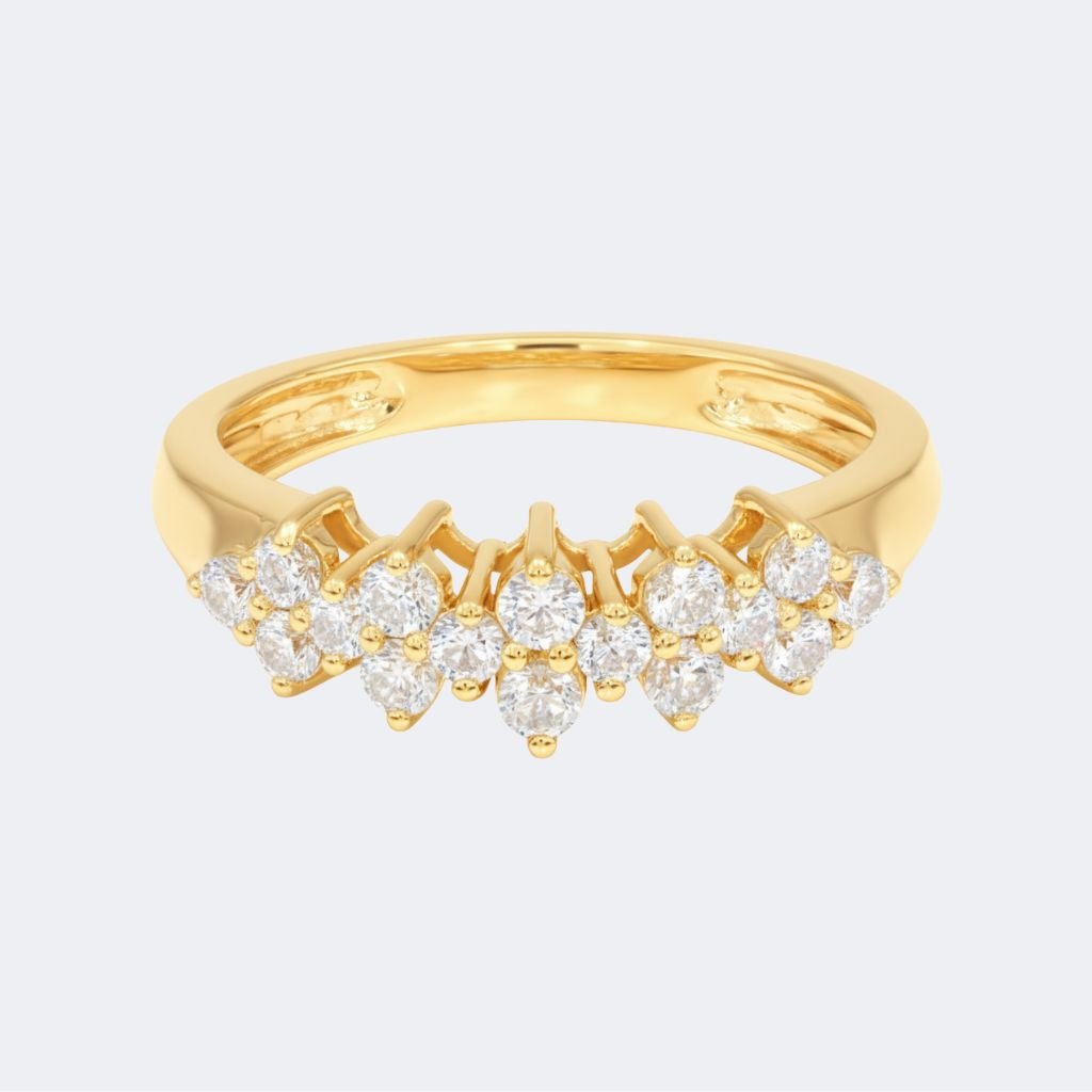 0.60CTW Round Cluster Set Diamond Accent Ring