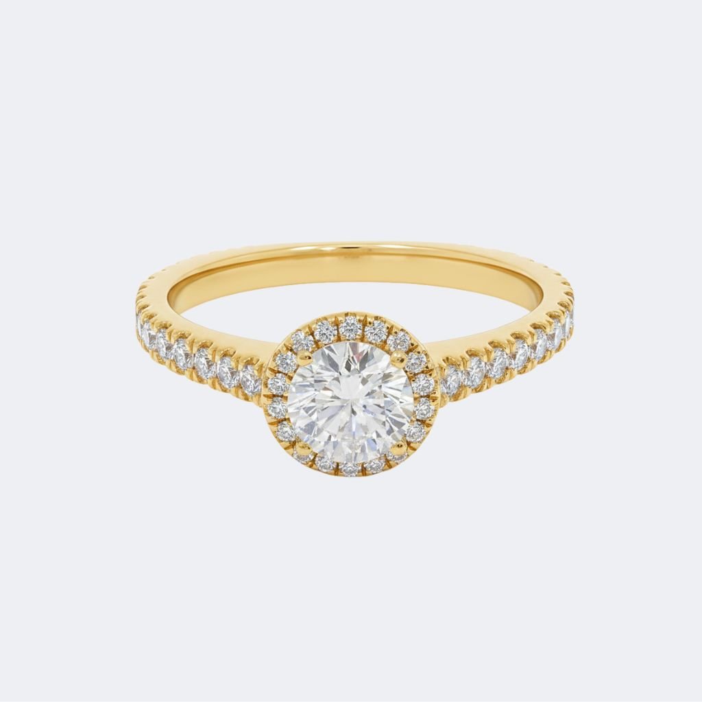 1.25CTW Round Solitaire Ring - Halo Pav? Band