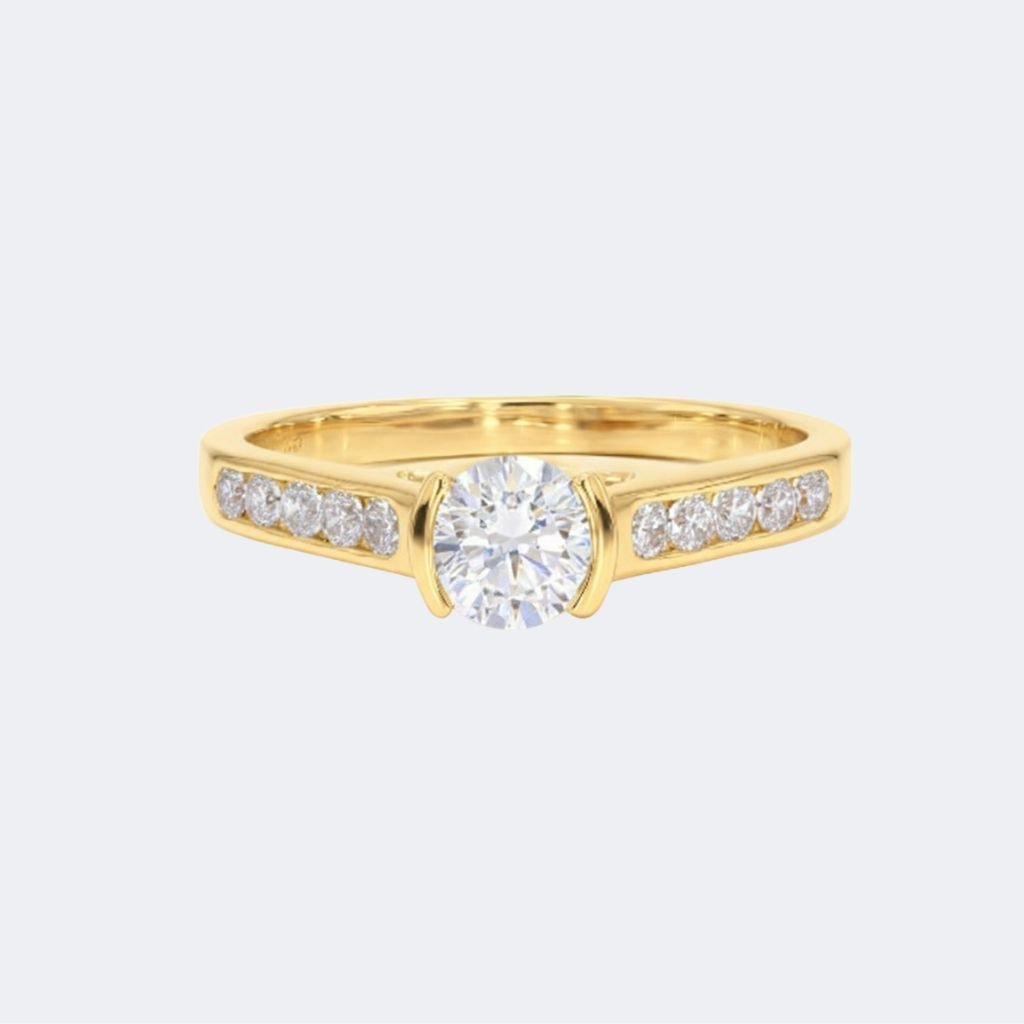 0.80CTW Round Solitaire Ring - Channel Set