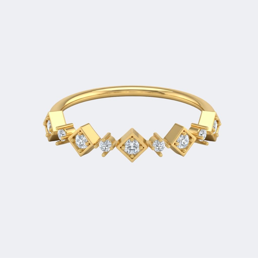 0.20CTW Round Diamond Shape Half Eternity Setting Minimalist Ring