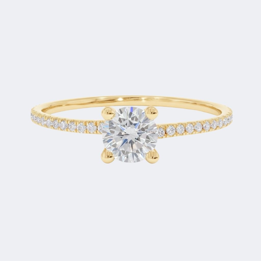 0.60CTW Round Solitaire Ring - Thin Pav? Band