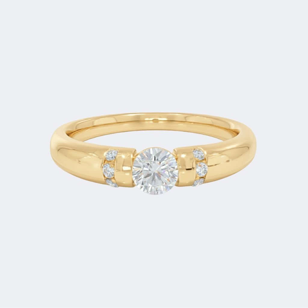0.50CTW Round Solitaire Ring - Modern Bar Set