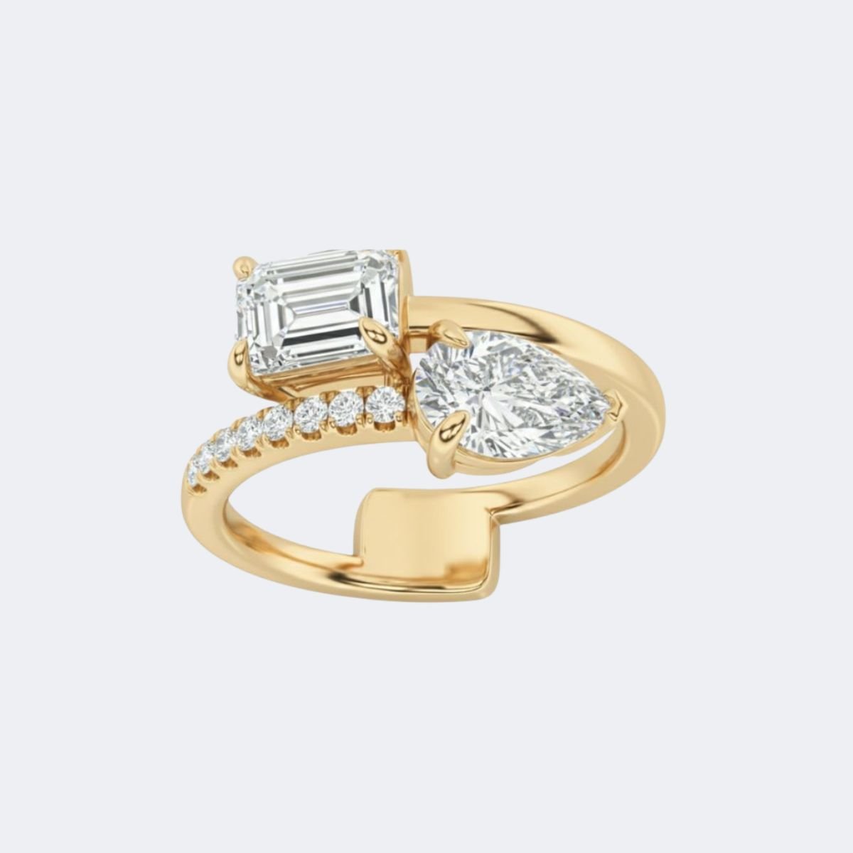 1.55CTW Mixed Cut Pave Accent Diamond Cuff Ring