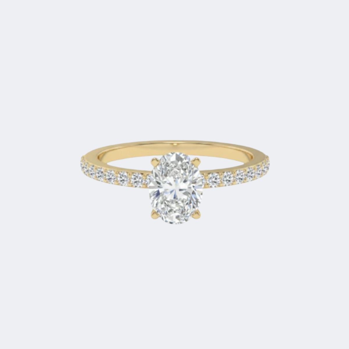 1.40CTW Oval Solitaire Ring - Pav? Band